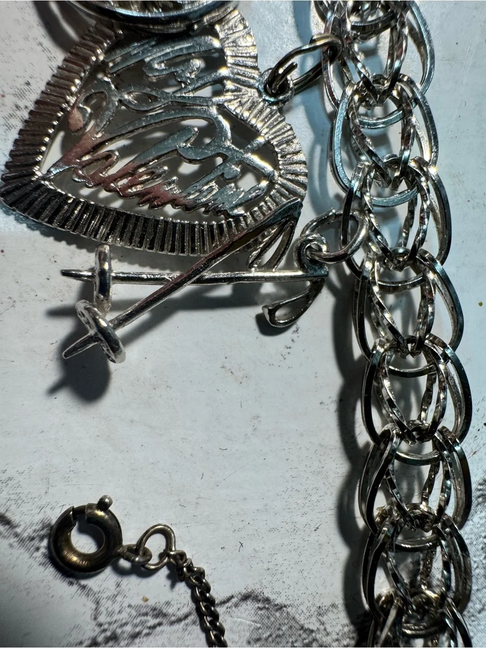 Vintage A&M Sterling Silver Charm Bracelet 7.25” 34.3g Aztec Calendar